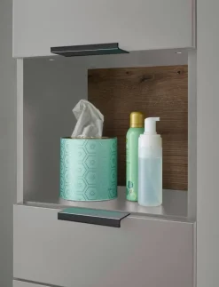 Hochschrank Denver grau matt Eiche Evoke Coast Nachbildung B/H/T: ca. 38x195x32 cm