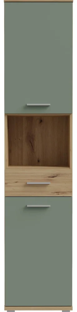 Hochschrank Eiche Artisan Nachbildung salbei B/H/T: ca. 40x184x29 cm