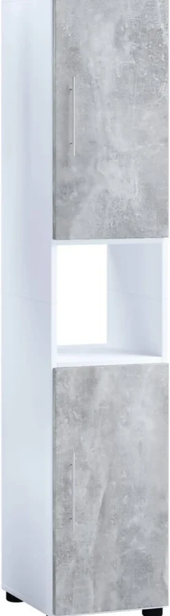 Hochschrank Flandu Beton Optik weiß B/H/T: ca. 31x160x32 cm