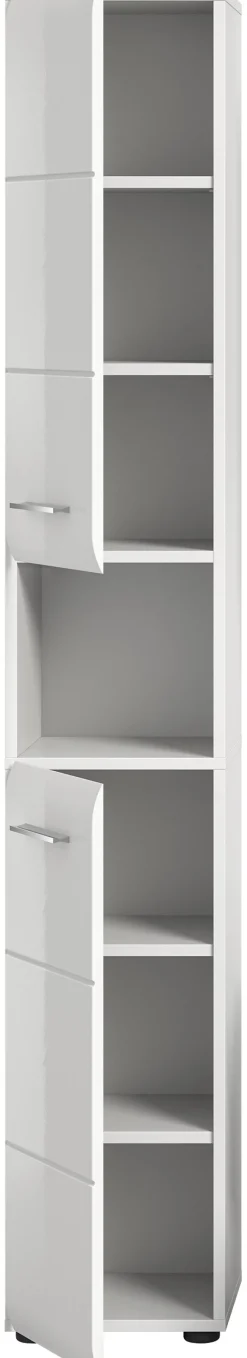 Hochschrank Ice weiß weiß Hochglanz B/H/T: ca. 30x185x30 cm