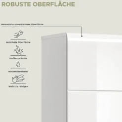 Hochschrank Ice weiß weiß Hochglanz B/H/T: ca. 30x185x30 cm