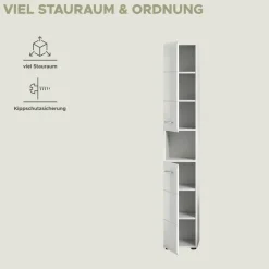 Hochschrank Ice weiß weiß Hochglanz B/H/T: ca. 30x185x30 cm