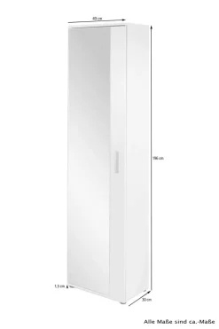 Hochschrank JAKOB schwarz schwarz B/H/T: ca. 49x196x30 cm