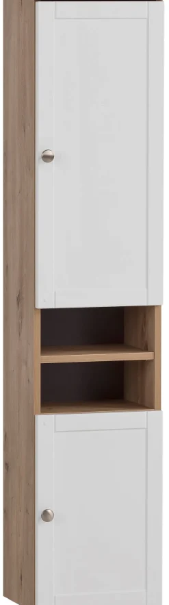 Hochschrank Jesper Eiche Artisan Nachbildung weiß matt B/H/T: ca. 30,3x138,3x25,4 cm