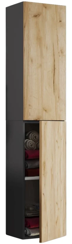 Hochschrank Lendas anthrazit Eiche Honig Nachbildung B/H/T: ca. 33x150x22 cm
