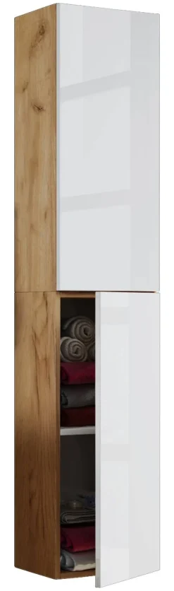 Hochschrank Lendas Eiche Honig Nachbildung weiß B/H/T: ca. 33x150x22 cm