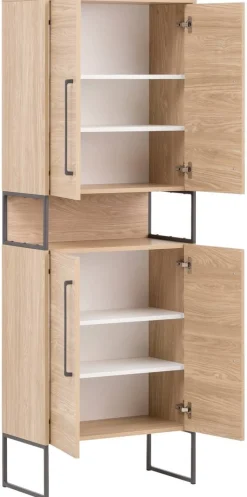 Hochschrank Limone Eiche Landhaus Nachbildung B/H/T: ca. 65,2x183,4x331 cm