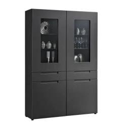 Hochschrank Mailand anthrazit matt MDF B/H/T: ca. 128x191x40 cm