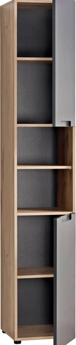 Hochschrank Mailand Eiche Viking Nachbildung anthrazit B/H/T: ca. 35x190x35 cm