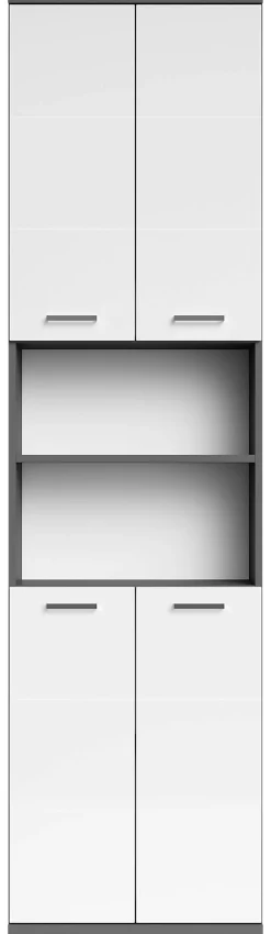 Hochschrank NEBRASKA anthrazit weiß Hochglanz B/H/T: ca. 50x192x31,5 cm