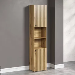 Hochschrank Pure Bliss Eiche Evoke Oak Nachbildung schwarz B/H/T: ca. 40x186x31 cm