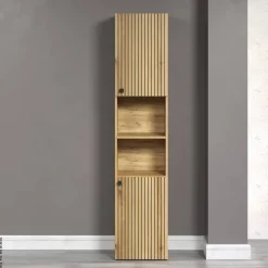 Hochschrank Pure Bliss Eiche Evoke Oak Nachbildung schwarz B/H/T: ca. 40x186x31 cm