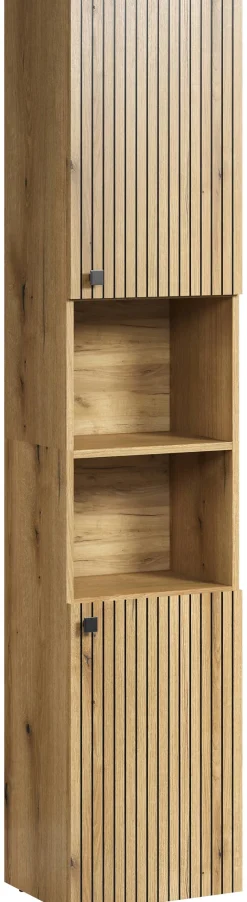 Hochschrank Pure Bliss Eiche Evoke Oak Nachbildung schwarz B/H/T: ca. 40x186x31 cm