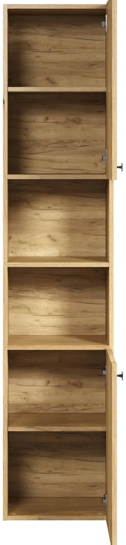 Hochschrank Pure Bliss Eiche Evoke Oak Nachbildung schwarz B/H/T: ca. 40x186x31 cm