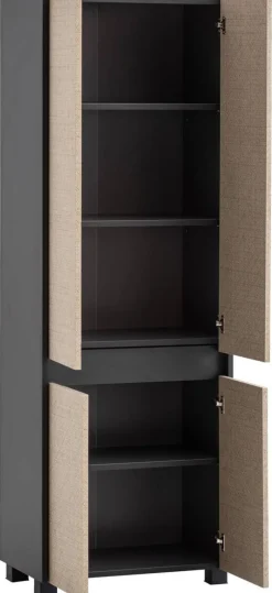 Hochschrank Sander anthrazit Eiche Nachbildung B/H/T: ca. 56,9x164,5x33 cm