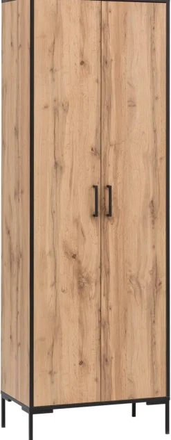 Hochschrank Serie 2000 Eiche Landhaus Nachbildung B/H/T: ca. 65,2x194,2x39 cm