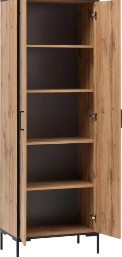 Hochschrank Serie 2000 Eiche Landhaus Nachbildung B/H/T: ca. 65,2x194,2x39 cm