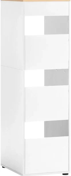 Hochschrank Solea weiß matt Eiche hell Nachbildung B/H/T: ca. 45,1x154,7x60 cm