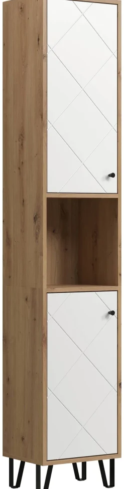 Hochschrank Touch Eiche Artisan Nachbildung weiß matt B/H/T: ca. 36x191x29 cm