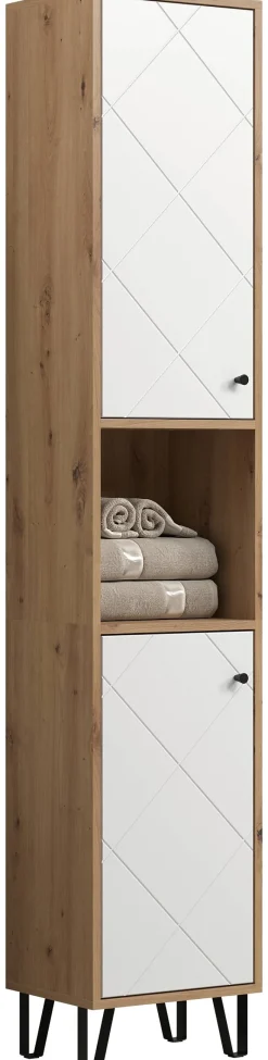 Hochschrank Touch Eiche Artisan Nachbildung weiß matt B/H/T: ca. 36x191x29 cm