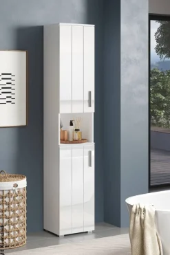 Hochschrank Wons weiß Hochglanz weiß matt B/H/T: ca. 37x192x31 cm