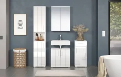 Hochschrank Wons weiß Hochglanz weiß matt B/H/T: ca. 37x192x31 cm