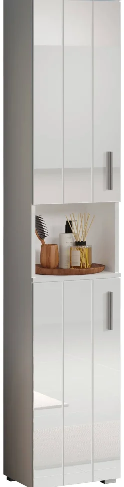 Hochschrank Wons weiß Hochglanz weiß matt B/H/T: ca. 37x192x31 cm