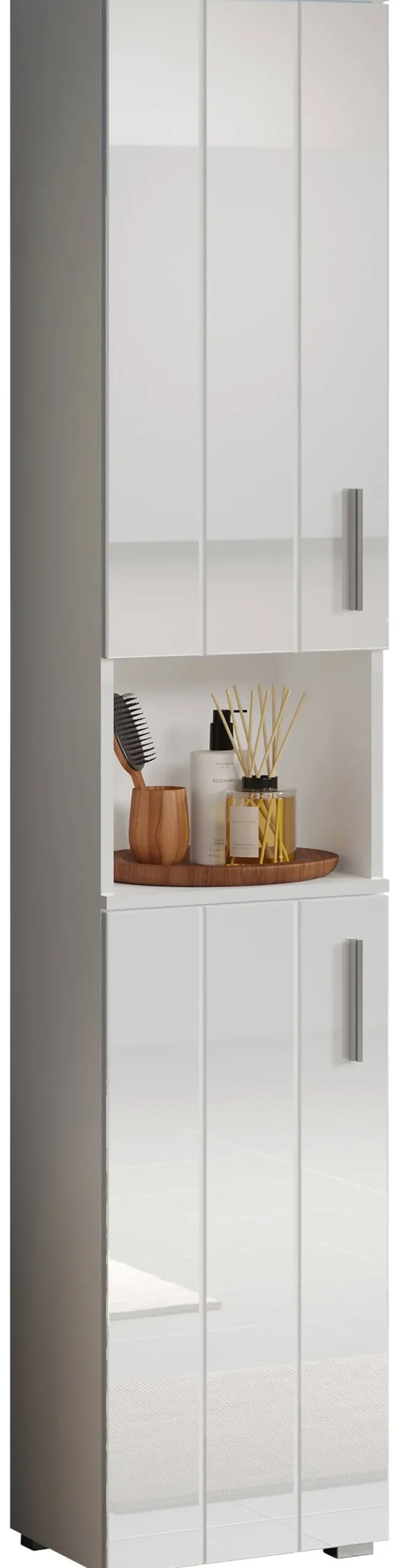 Hochschrank Wons weiß Hochglanz weiß matt B/H/T: ca. 37x192x31 cm