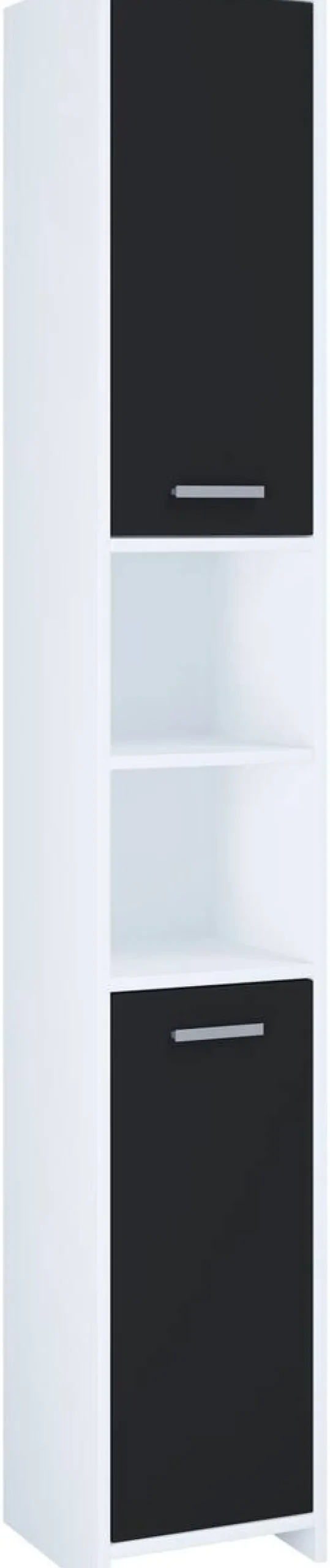Hochschrank Zalo weiß schwarz B/H/T: ca. 30x180x30 cm