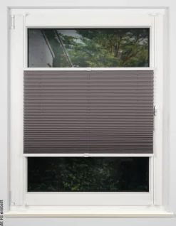 Hochwertiges Klemmplissee hellgrau B/L: ca. 80x210 cm