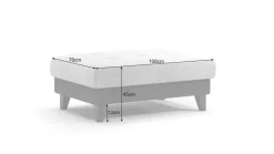 Hocker grau schwarz B/H/T: ca. 108x45x76 cm