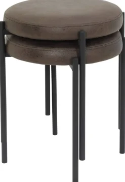 Hocker Sammy braun Microfaser H/D: ca. 46x38 cm