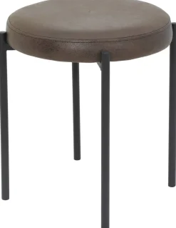 Hocker Sammy braun Microfaser H/D: ca. 46x38 cm