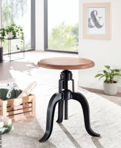 Hocker schwarz Holz B/H/T: ca. 39x48x39 cm