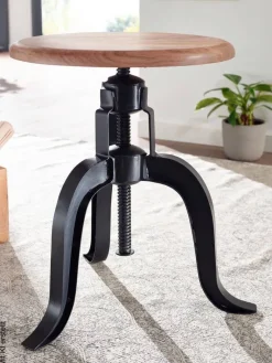 Hocker schwarz Holz B/H/T: ca. 39x48x39 cm