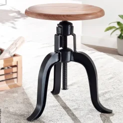 Hocker schwarz Holz B/H/T: ca. 39x48x39 cm