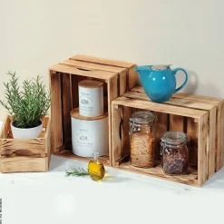 Holzkiste braun Kiefer B/H/L: ca. 30x23x40 cm