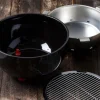 Holzkohle Tischgrill schwarz Edelstahl Keramik B/H/L: ca. 41x16x7 cm
