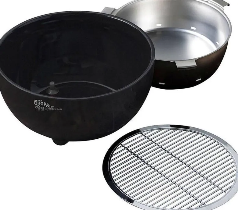 Holzkohle Tischgrill schwarz Edelstahl Keramik B/H/L: ca. 41x16x7 cm