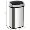 HOMCOM Abfalleimer silber B/H/L: ca. 28,9x68x40,9 cm