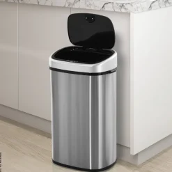 HOMCOM Abfalleimer silber B/H/L: ca. 28,9x68x40,9 cm