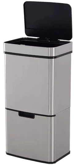 HOMCOM Abfalleimer silber B/H/L: ca. 30x81x42 cm