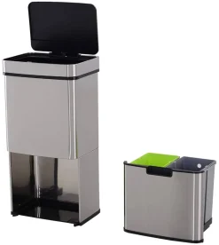 HOMCOM Abfalleimer silber B/H/L: ca. 30x81x42 cm
