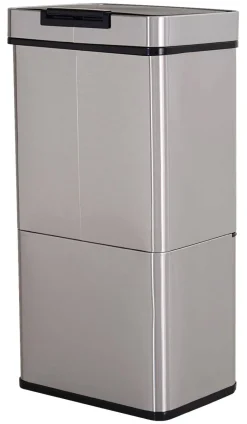 HOMCOM Abfalleimer silber B/H/L: ca. 30x81x42 cm