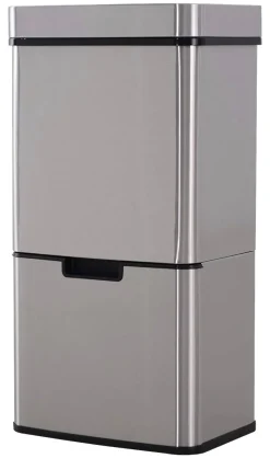 HOMCOM Abfalleimer silber B/H/L: ca. 30x81x42 cm