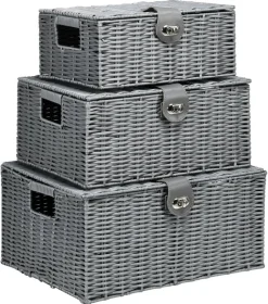 HOMCOM Aufbewahrungskorb grau Metall B/H/L: ca. 28,5x35,5x18 cm