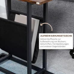 HOMCOM Beistelltisch schwarz Spanplatte B/H/L: ca. 19x49x55 cm