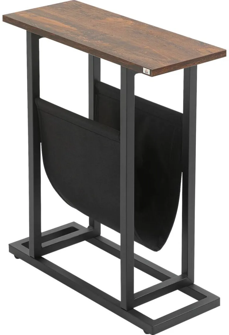 HOMCOM Beistelltisch schwarz Spanplatte B/H/L: ca. 19x49x55 cm