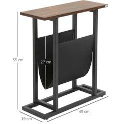HOMCOM Beistelltisch schwarz Spanplatte B/H/L: ca. 19x49x55 cm