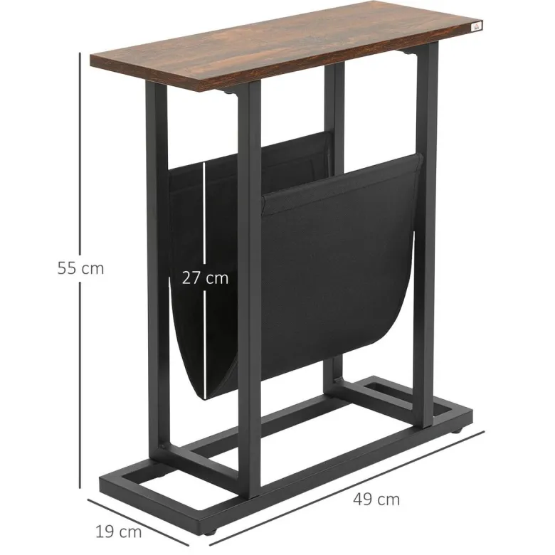 HOMCOM Beistelltisch schwarz Spanplatte B/H/L: ca. 19x49x55 cm